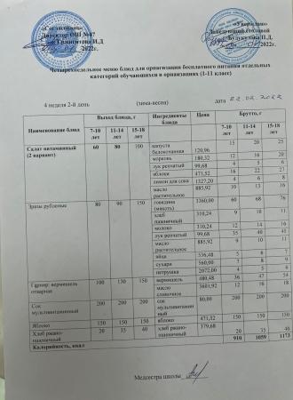МЕНЮ (ЗИМА-ВЕСНА) 4 неделя 2 день (22.02.2022 г.)
